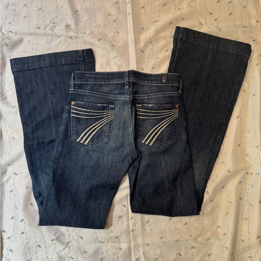 7 For All Mankind Dark Blue Flare Jeans